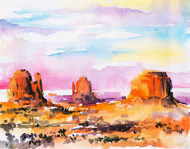 долина монументов - plant sunset utah canyon stock illustrations