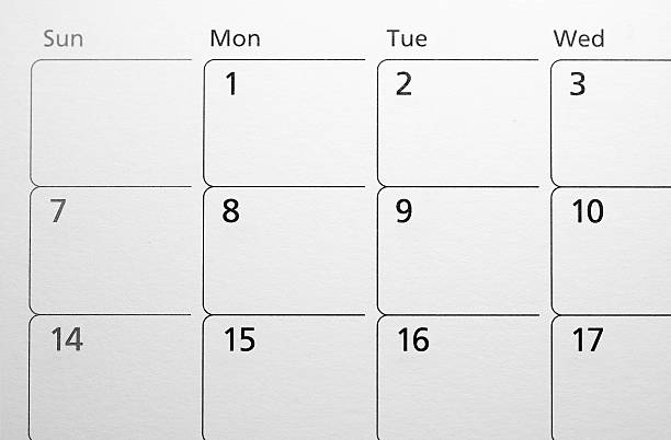 Calendar in grey tone stock photo