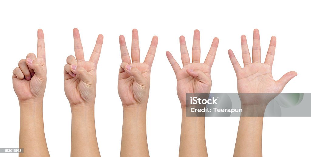 A contar as mãos (um a cinco) - Royalty-free Número 5 Foto de stock