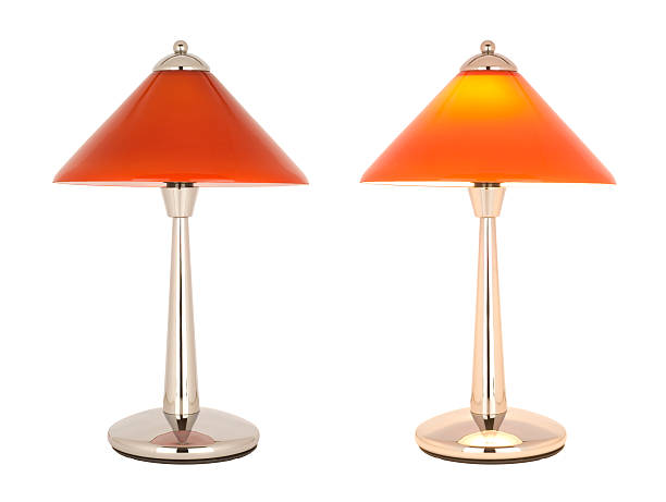 istock Lit and unlit red lamp isolated on white 153011778