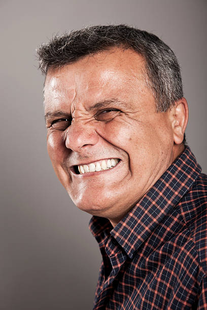 istock Adult Man Smiling on Grey Background 153012039