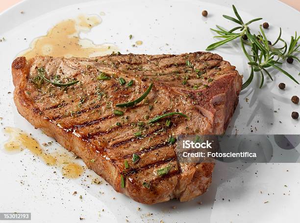 Rosemary Steak Stock Photo - Download Image Now - Barbecue - Meal, Beef, Crockery