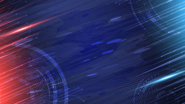 illustrazioni stock, clip art, cartoni animati e icone di tendenza di sfondo tecnologico, sfondo notizie, modello futuristico moderno su sfondo rosso e blu. visualizzazione digitale dei dati. concetto di tecnologia aziendale. - braccio di mare immagine