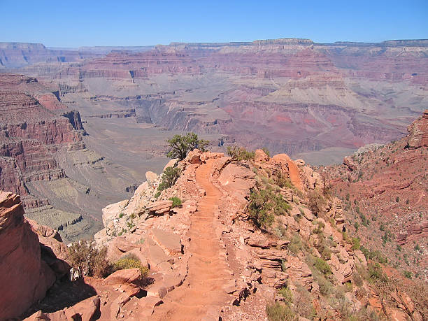 Walk path above the canyon stock photo