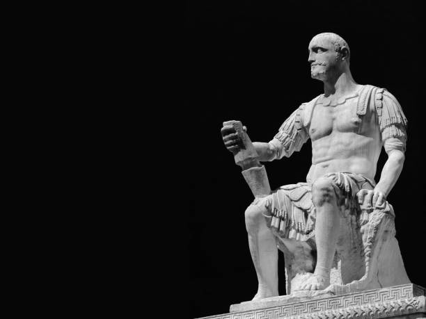 istock Giovanni delle Bande Nere monument in Florence  (Black and White with copy space) 1530145675