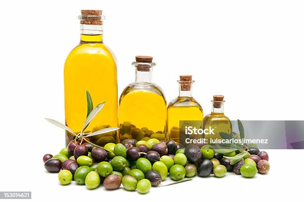 Natural Olive Oil Stock Photo - Download Image Now - Cooking Oil, Cruet, Food