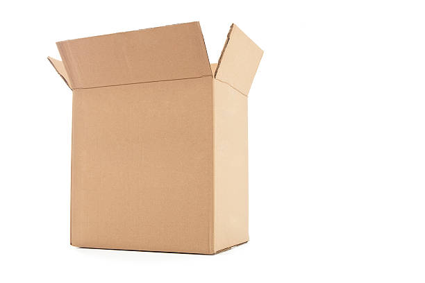 Open Cardboard Box Open Cardboard Box on white background big cardboard box stock pictures, royalty-free photos & images