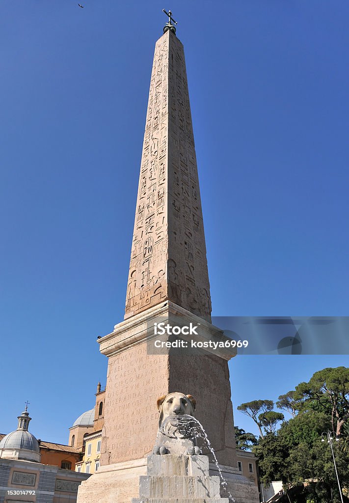 Obelisk in der Piazza del Popolo. Rom, Italien. - Lizenzfrei Architektur Stock-Foto