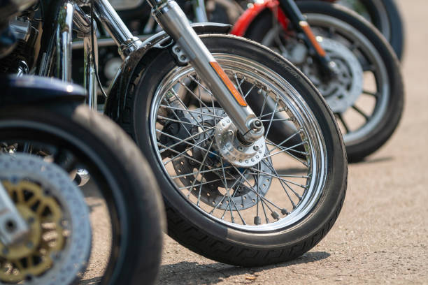 istock Motorcycle bikes in a parking lot 1530158873
