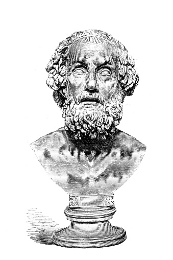 Ideal marble bust of Homer