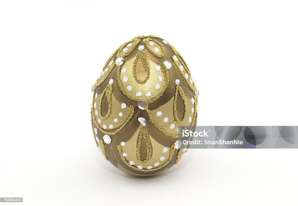 Hand-painted Real Egg Hand painted and decorated real egg, isolated on white. Easter Egg Stock Photo