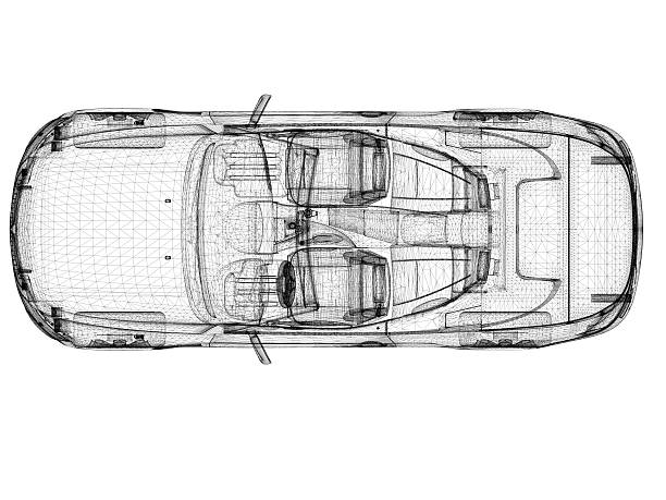 Car Wireframe Car Wireframe wire frame model photos stock pictures, royalty-free photos & images