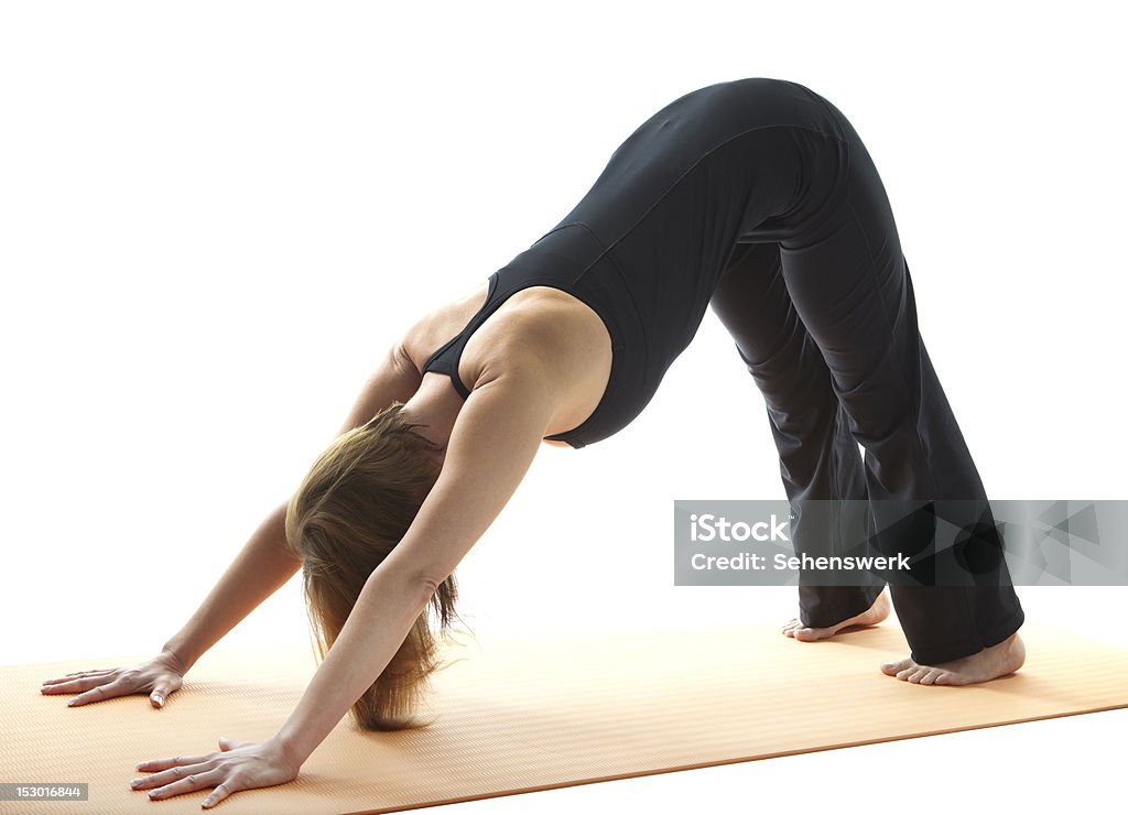 Yoga Asana Yoga Asana Downward-Facing Dog 30-39 Years Stock Photo