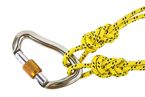 istock Carabiner whit climbing knot 153016929