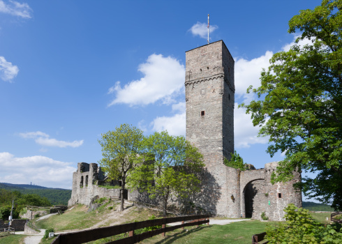 The ruins of the Koenigstein Castle, dating in parts around 800 years old. Koenigstein is located in the Taunus hills and is a attractive commuter town from Frankfurt.