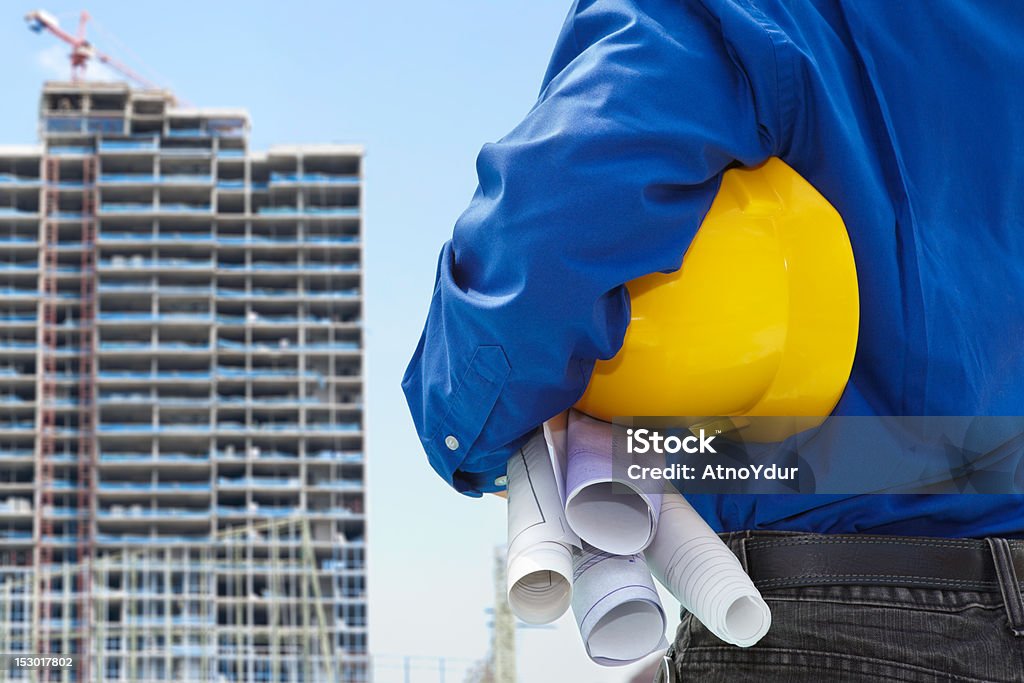 Macho contratista y bulding proyecto - Foto de stock de Planificación libre de derechos