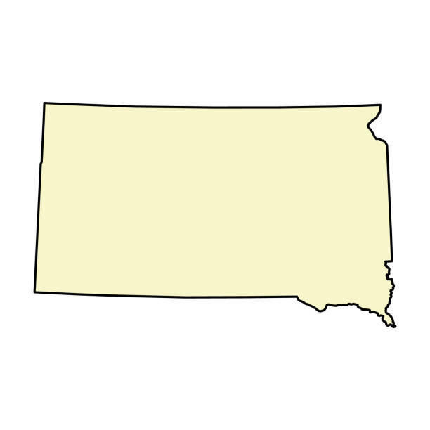 ilustrações, clipart, desenhos animados e ícones de forma de mapa da dakota do sul, estados unidos da américa. ilustração vetorial do símbolo do símbolo de conceito plano - south dakota map pierre cartography