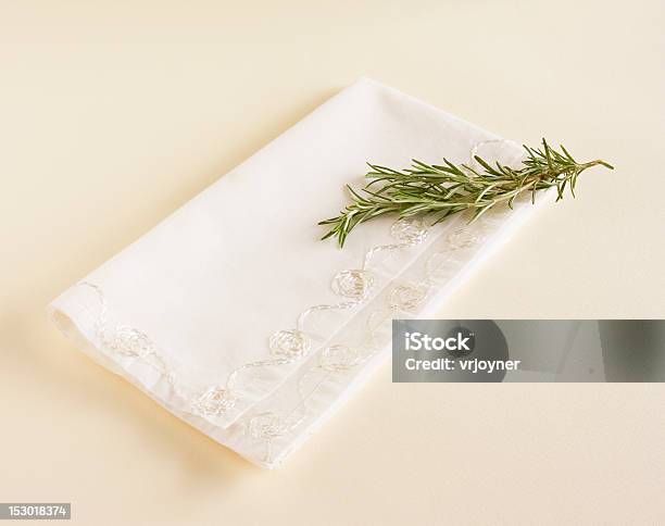 Napkin And Fresh Rosemary Stock Photo - Download Image Now - Aromatherapy, Freshness, Herb