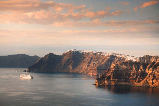istock Beautiful sunset at Santorini island, Greece. 1530186685