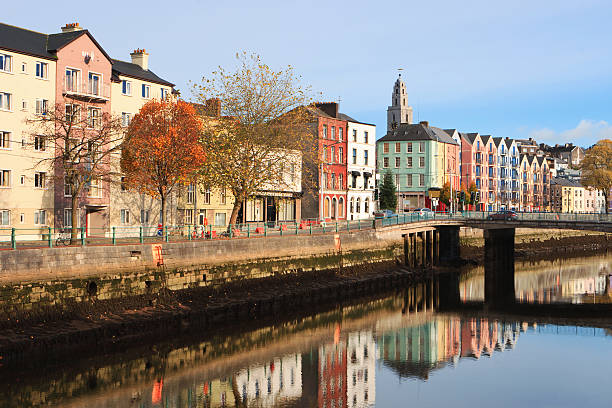 Cork, Ireland St Patrick's Quay on the north channel of river Lee. Cork City, Ireland county cork stock pictures, royalty-free photos & images