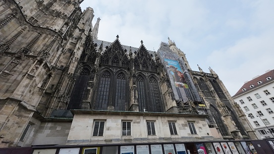 Vienna, Austria - June 8, 2023: Scenic view of St. Stephen's Cathedral, the mother church of the Roman Catholic Archdiocese of Vienna city, Austria