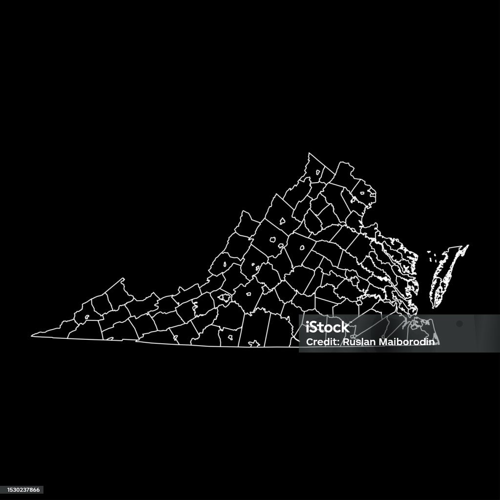 Virginia State Vector Map Virginia State Map With Counties Vector Illustration Stock Illustration ...