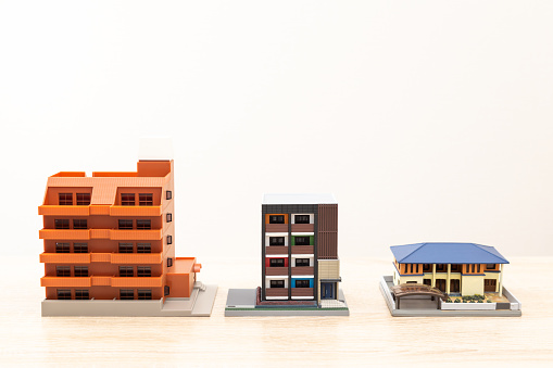 Model of a house placed on a desk