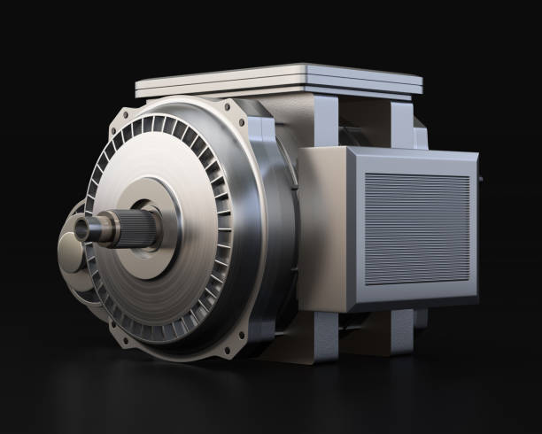 istock Single Electric Vehicle Motor on black background 1530249356