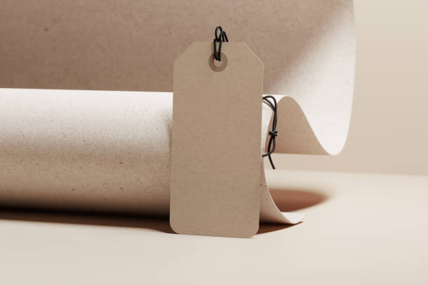 istock Paper gift tag with rope mockup. 3D rendering 1530249797