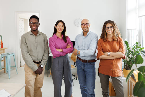 istock Portrait of a friendly business team 1530255966