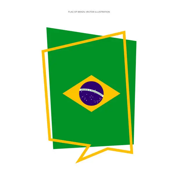 Vector illustration of Flag of Brazil, Banner shape flag vector stock illustration