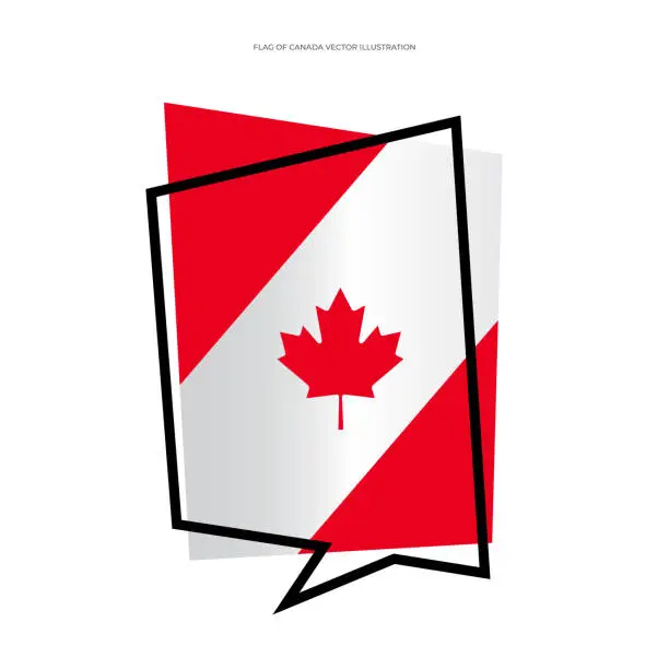 Vector illustration of Flag of Canada, Banner shape flag vector stock illustration