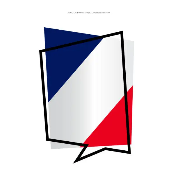 Vector illustration of Flag of France, Banner shape flag vector stock illustration