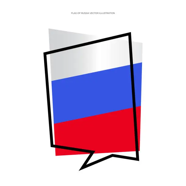 Vector illustration of Flag of Russia, Banner shape flag vector stock illustration