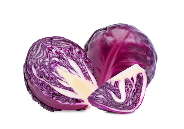 istock Slices of red cabbage isolated on white 1530285732