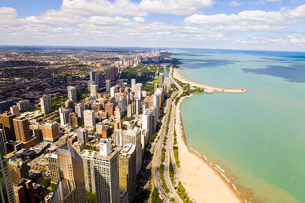 istock Chicago Lake Shore Drive Aerial View 153030131