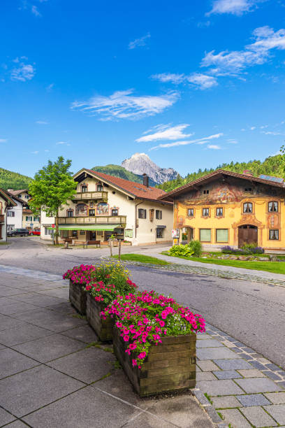 Historical buildings in Mittenwald in Bavaria, Germany