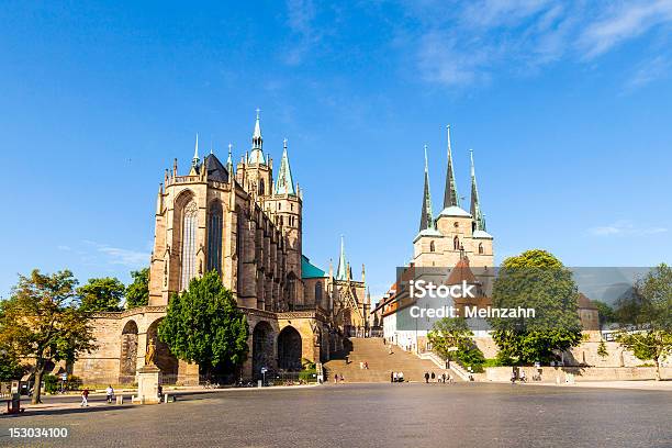 Famous Erfurt Cathedral And St Severus Church In Thuringia Germany Stock Photo - Download Image Now