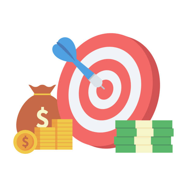 istock Target with money management and achievements icon. 1530347419