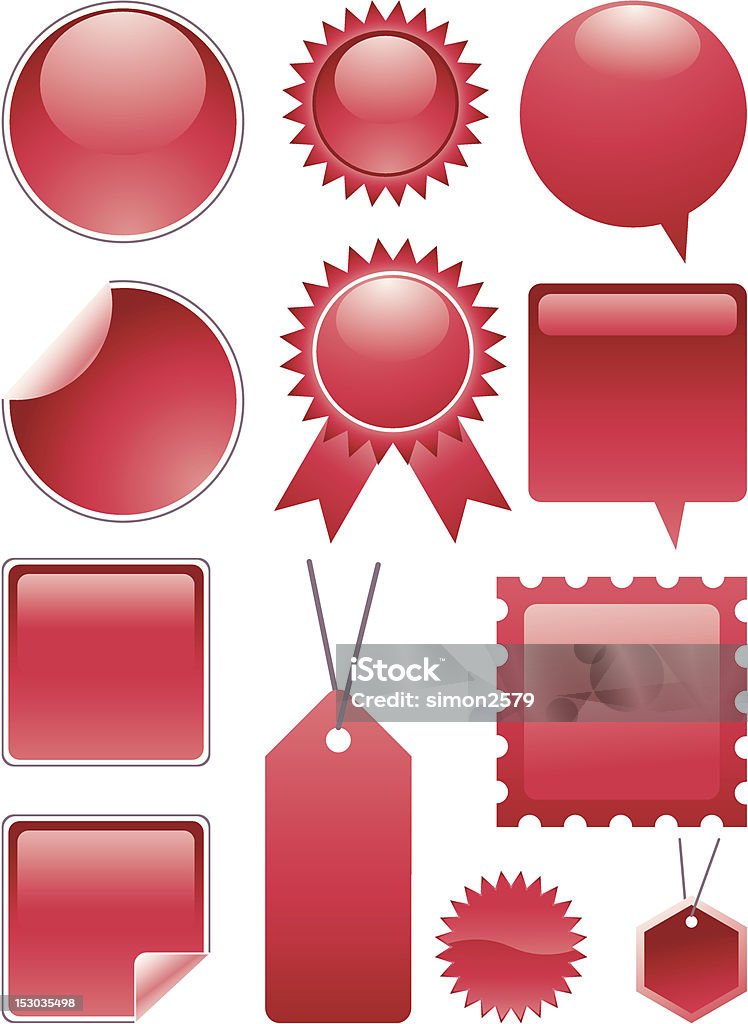Generic Red Label Sticker Red Label Set Stock Illustration - Download Image Now - Angle, Blank ...