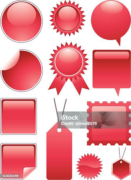 Simple Red Label Red Label Set Stock Illustration - Download Image Now - Angle, Blank ...