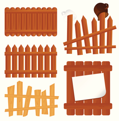 Fence set. Vector illustration with ZIP archive, containing AI and EPS Ill8 files. 