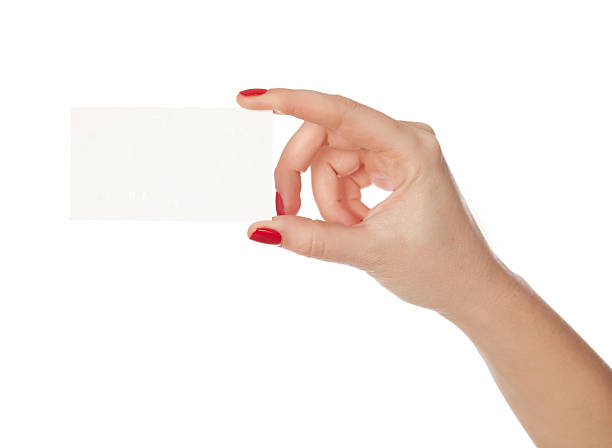 istock Female hand holding a blank paper 153037281