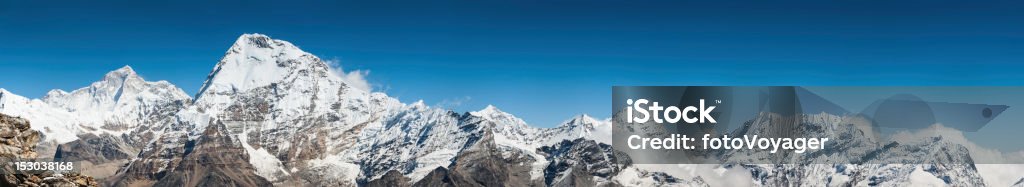 Himalaya picos panorama Makalu Chamlang Everest NP Nepal - Foto de stock de Aire libre libre de derechos