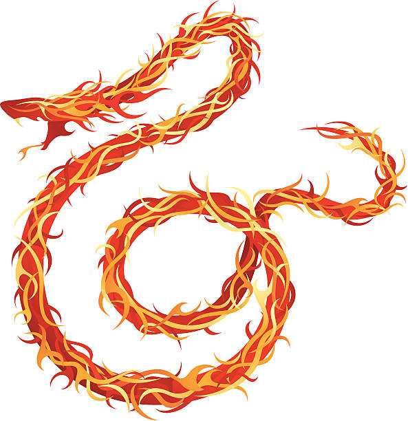 Fire Snake vector art illustration