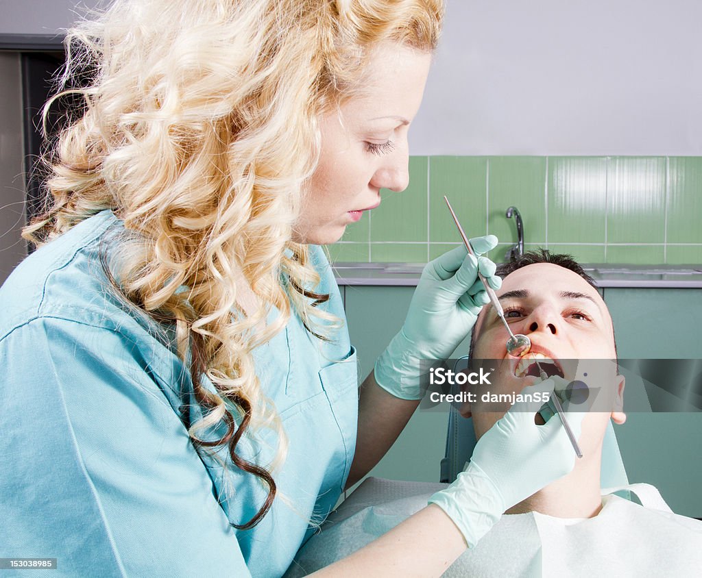 Dentista feminina trabalho - Royalty-free Aberto Foto de stock