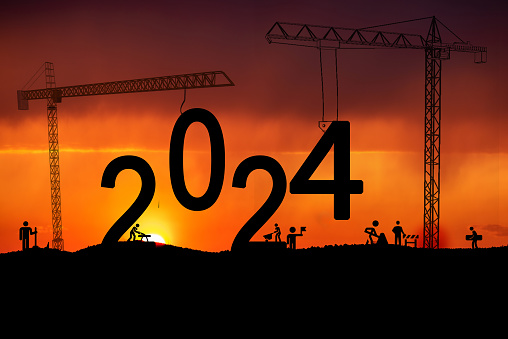 2024 is being built. New year concept
