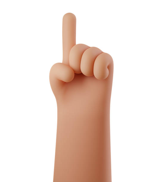 istock 3D hand pointing index finger up isolated on white background. Gesture showing up. One finger. Pay attention concept. 3D rendered illustration 1530403187