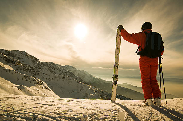 Skier Against Spectacular Mountainscape