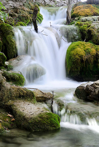 Waterfall at the Plitvice Lakes National Park stock photo